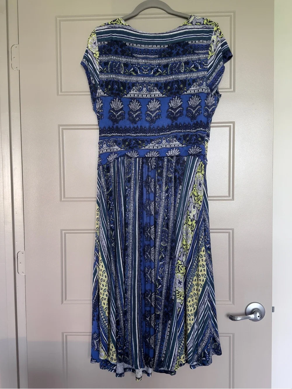 Tamera Wrap Dress by Maeve for Anthropologie XL Blue Motif - Picture 3 of 11